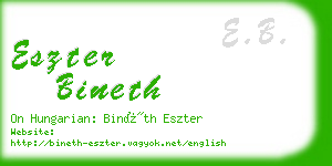 eszter bineth business card